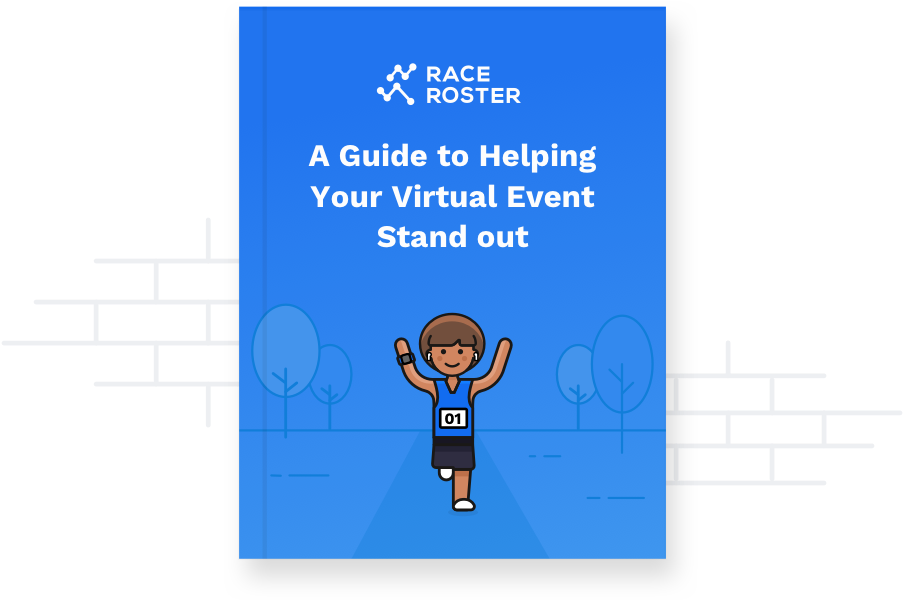 e-book cover of a woman running a virtual race